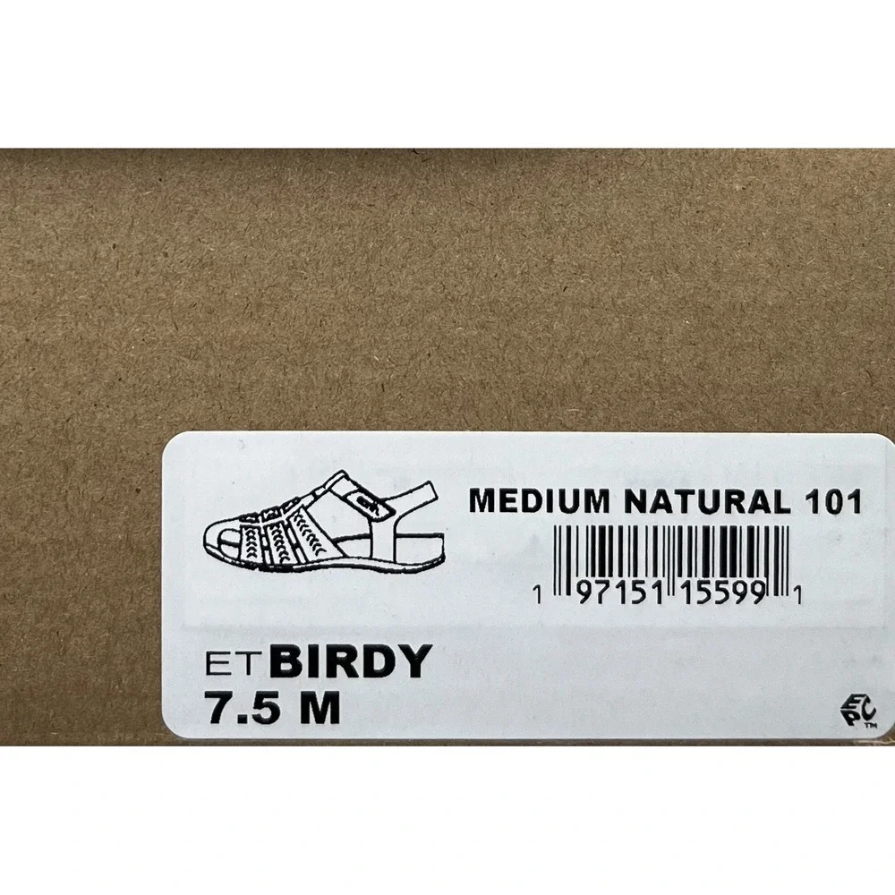 Earth Birdy Women's Leather Fisherman Sandals Size 7.5‎ Brown-Tan Arch Support